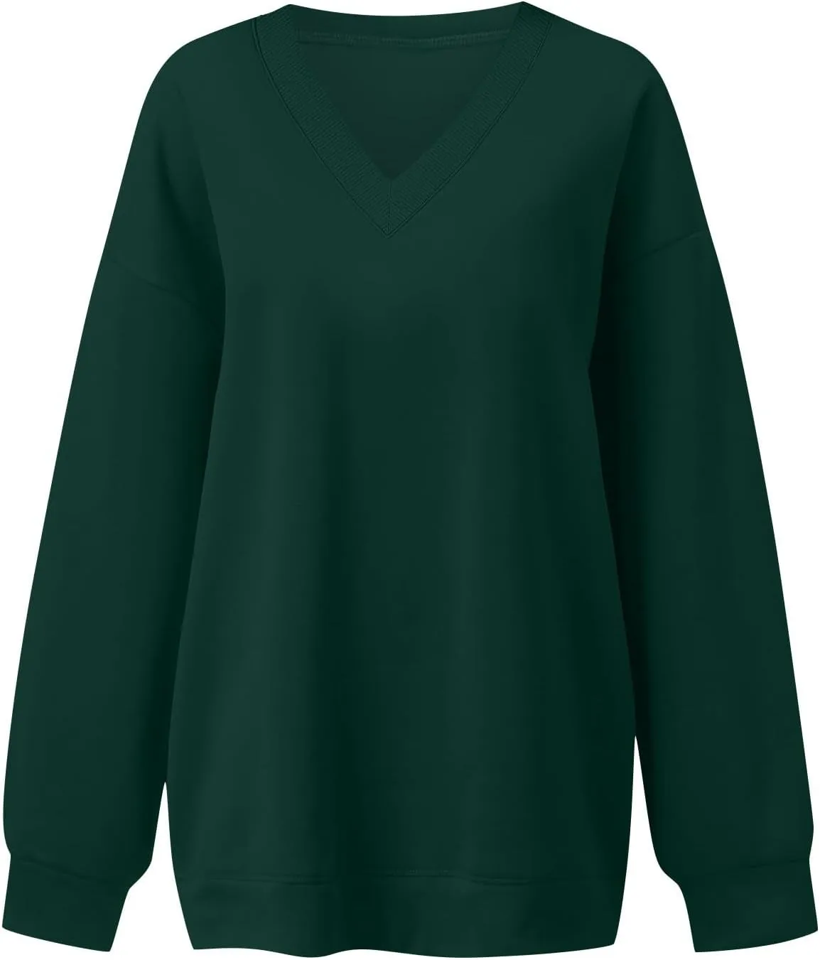 Oversized Sweatshirt For Women,2024 Trendy V Neck Soft Fleece Preppy Sweatshirt Long Sleeve Pullover Fall Clothes