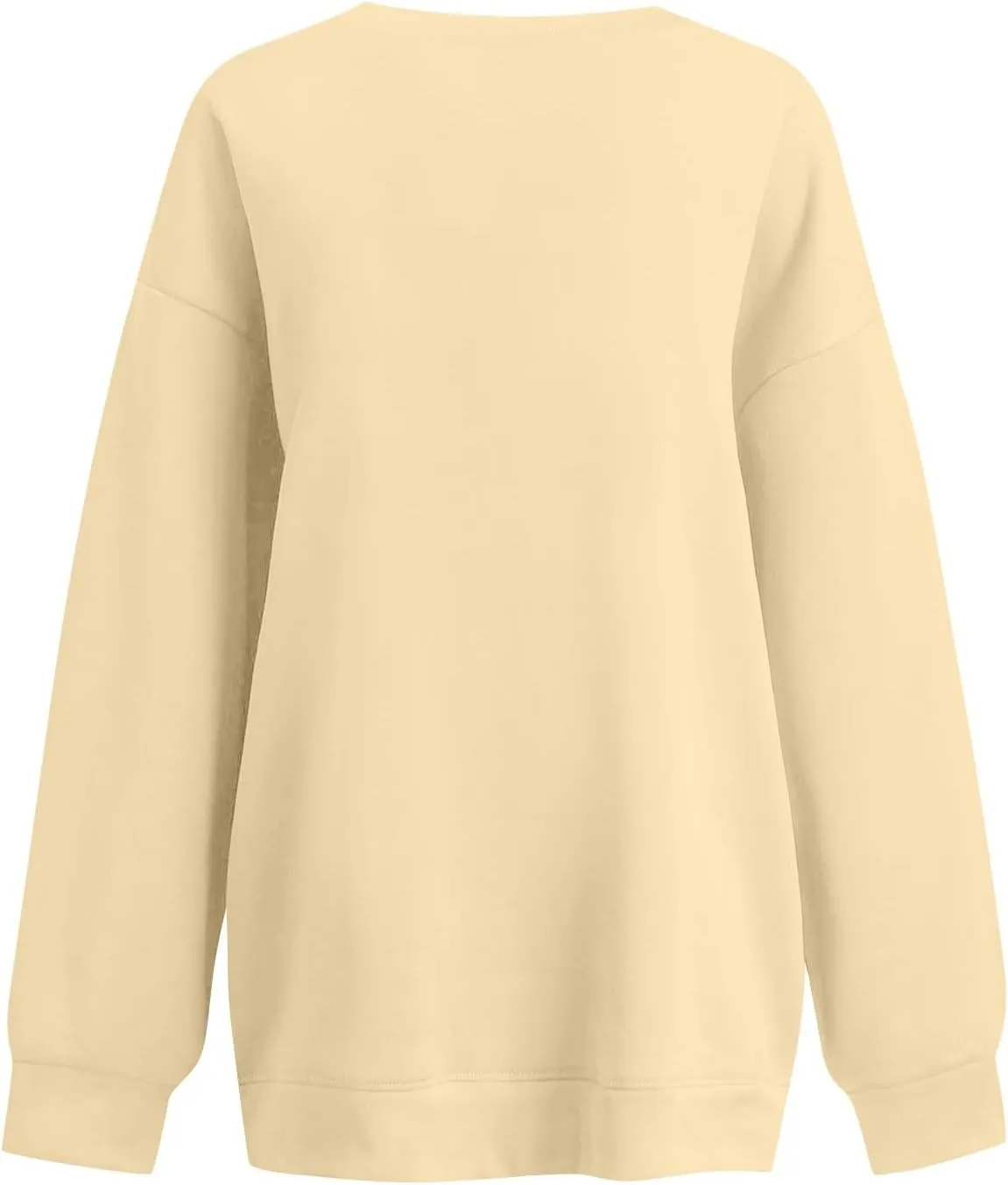 Oversized Sweatshirt For Women,2024 Trendy V Neck Soft Fleece Preppy Sweatshirt Long Sleeve Pullover Fall Clothes