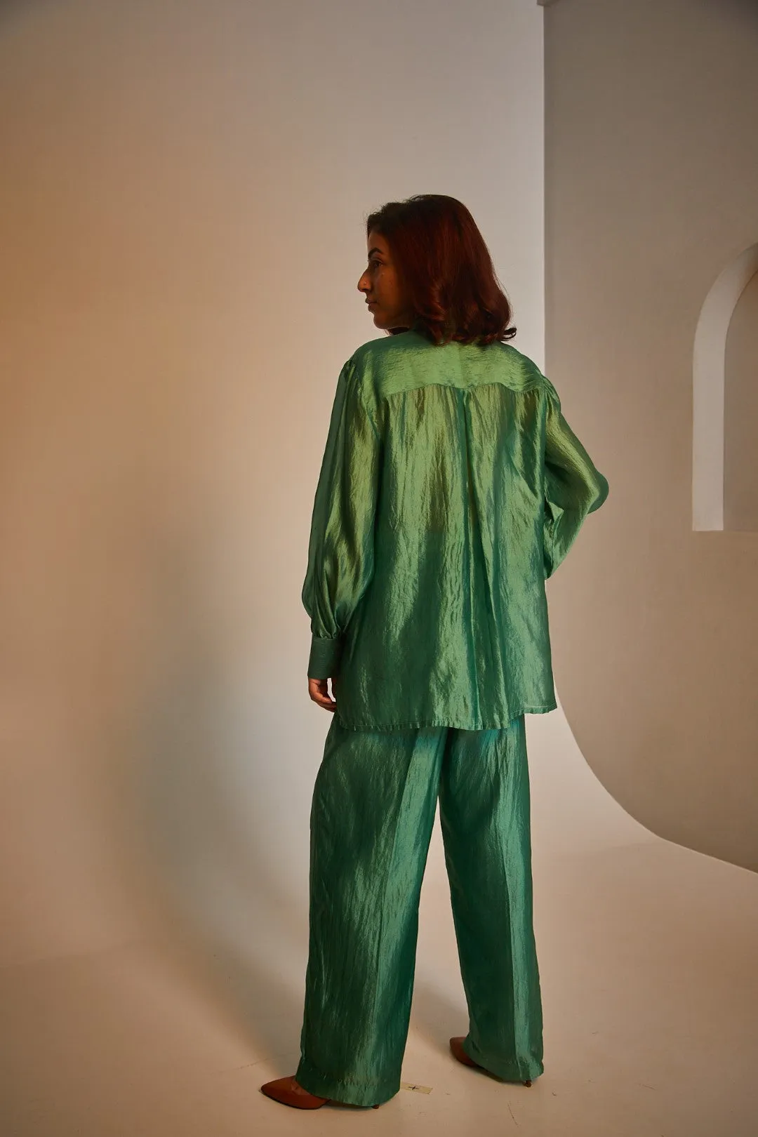 Poppy Silk Shirt - Green