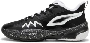 PUMA Men's Genetics Basketball Shoes, Black-for All Time Red, 14