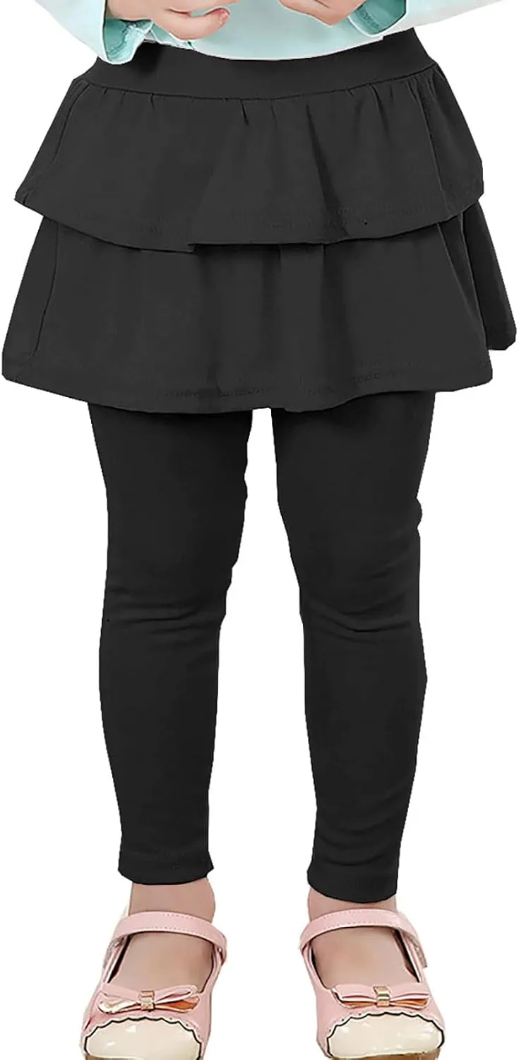 RieKet Girls School Uniform Pants Warm Stretchy Athletic Leggings with Skirt 2-14 Years