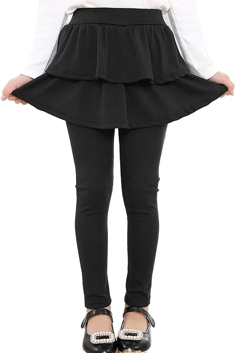 RieKet Girls School Uniform Pants Warm Stretchy Athletic Leggings with Skirt 2-14 Years