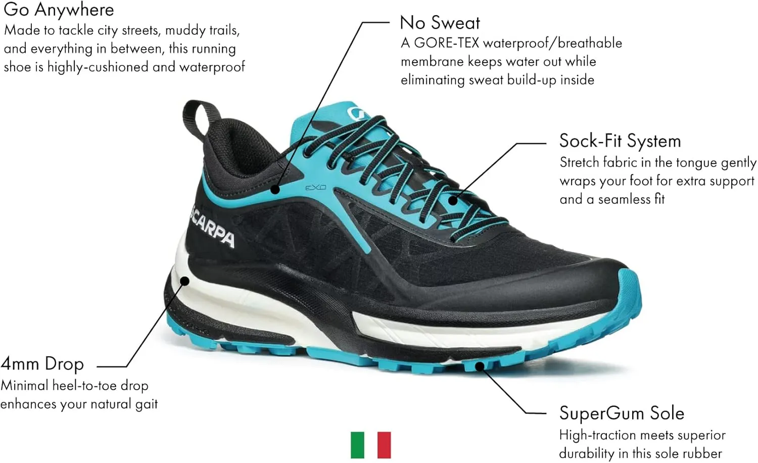 Scarpa Men's Golden Gate ATR GTX Waterproof Gore-Tex Trail Shoes for Trail Running and Hiking