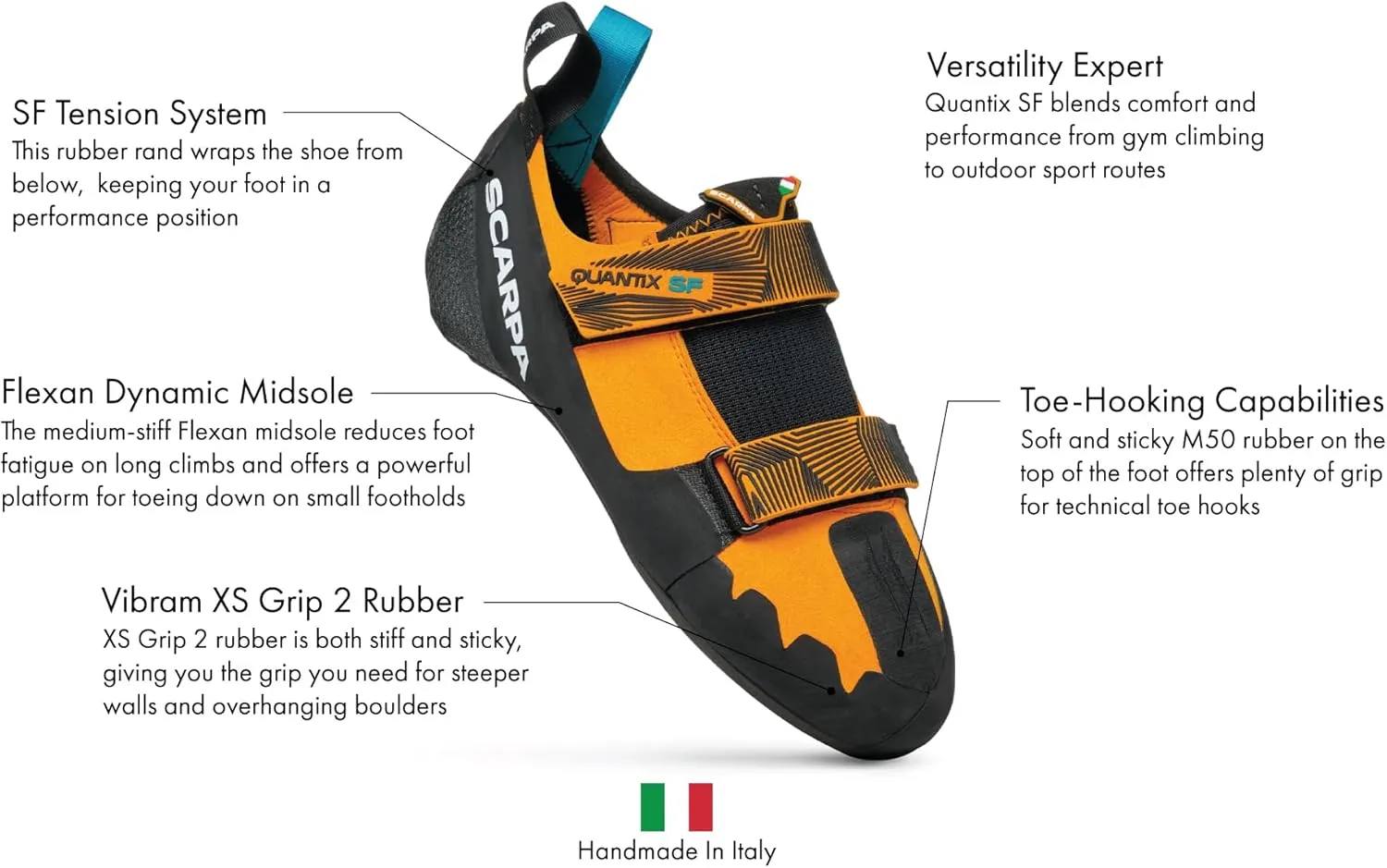 SCARPA Quantix SF Rock Climbing Shoes for Gym and Sport Climbing