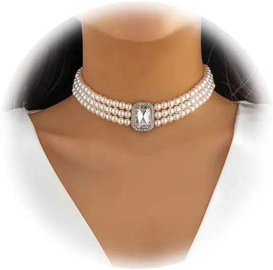 Sexy Beaded Chain Short Necklace Trend Multi layered Pearl Choker Necklace Elegant Pearl Clavicle Chain Necklace for Women