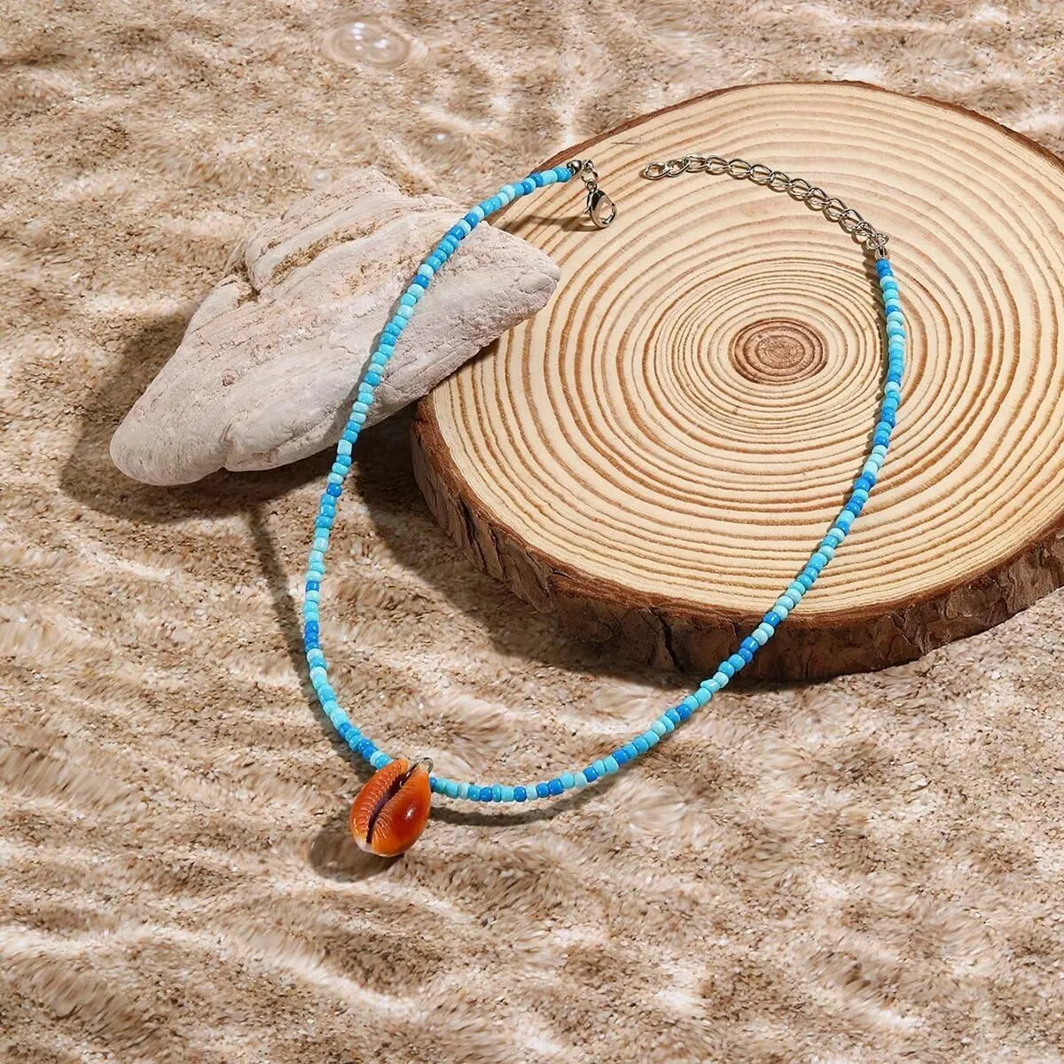 Shell Necklace For Women Layered Seashell Necklace Natural Seashell Necklace Conch Pendant Boho Beach Summer Jewelry Gifts