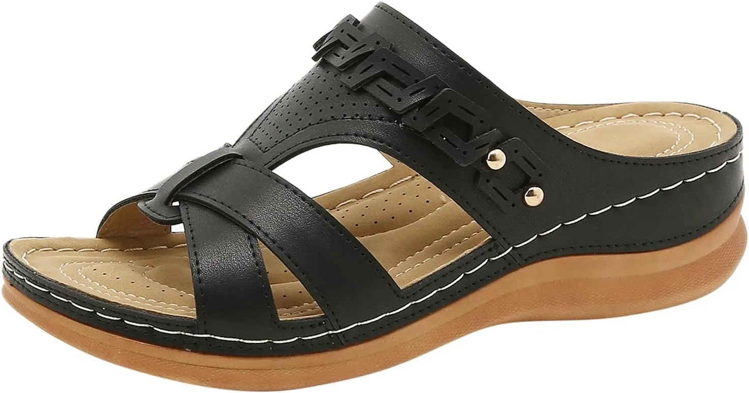 Shoes for Bunions and Wide Feet Women Sandalias Para Mujer Elegantes En Rojo White Sandals Women Comfort Arch Supports for Plantar Fasciitis Womens Orthopedic Shoes Slip On Heels for Women Dressy