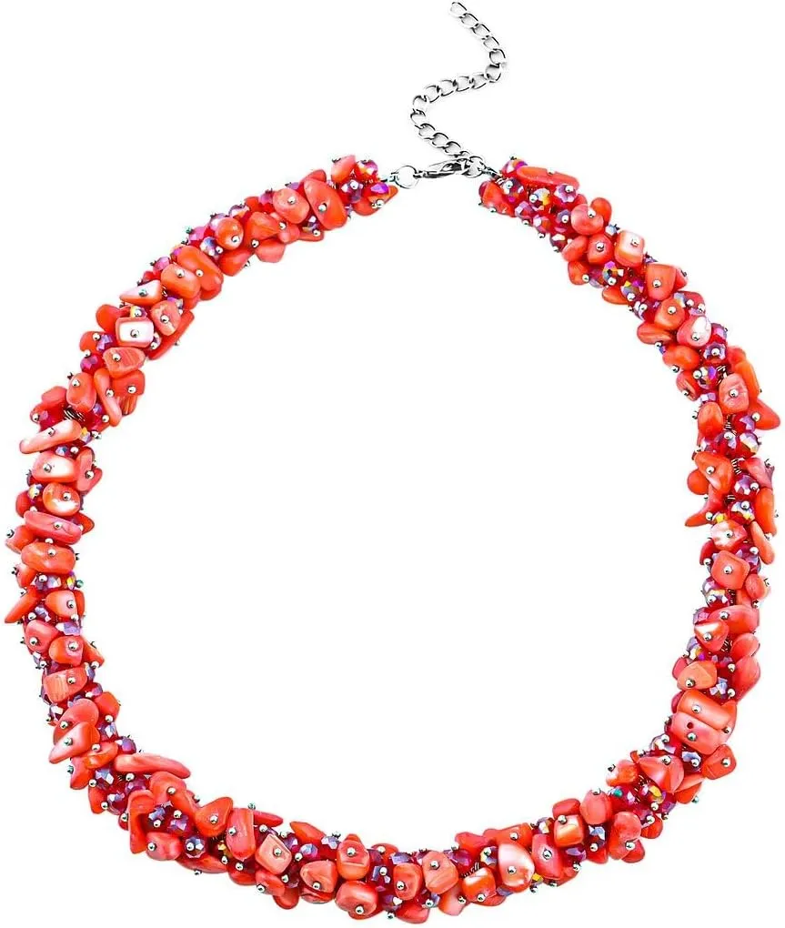 Shop LC Shell Beaded Necklaces for Women Strand Bead Seashell Beach Summer Boho Costume Jewelry for Women 20-23" Birthday Gifts
