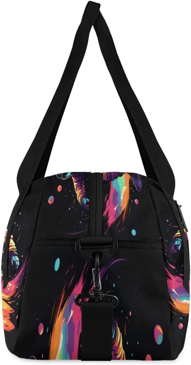 Skateboarding Aliens Kids Duffle Bag Boys Girls Small Sport Dance Gym Bag for Overnight Travel Weekender Carry On