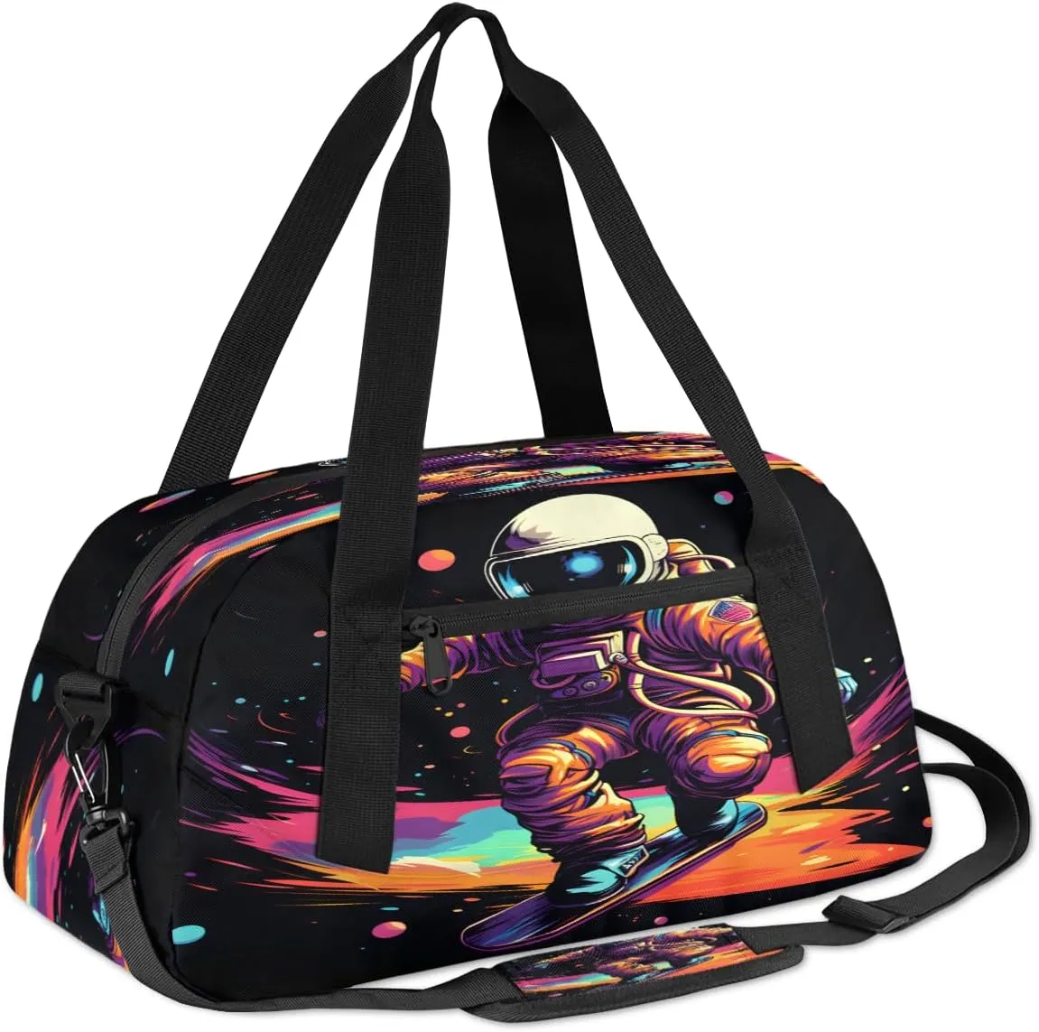 Skateboarding Aliens Kids Duffle Bag Boys Girls Small Sport Dance Gym Bag for Overnight Travel Weekender Carry On