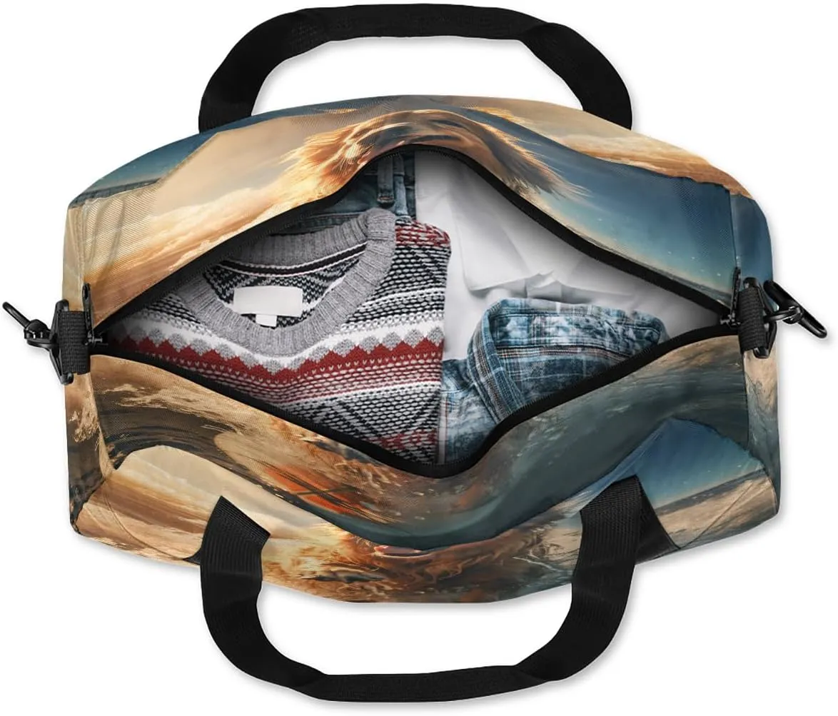 Skateboarding Dog Kids Duffle Bag Boys Girls Small Sport Dance Gym Bag for Overnight Travel Weekender Carry On