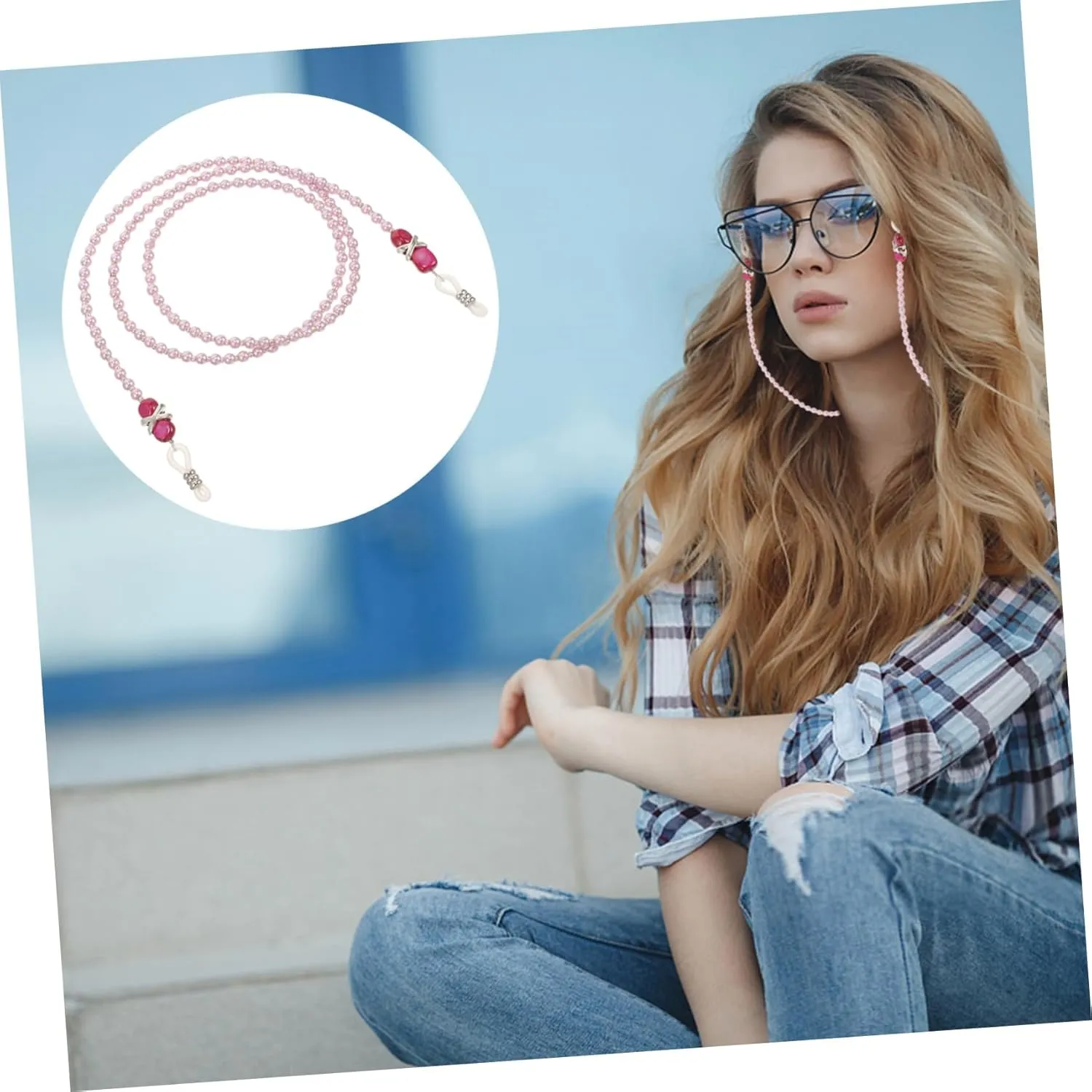 SOIMISS String Imitation Pearl Glasses Chain Necklaces Eyeglass Holder Glasses Necklace Holder for Women