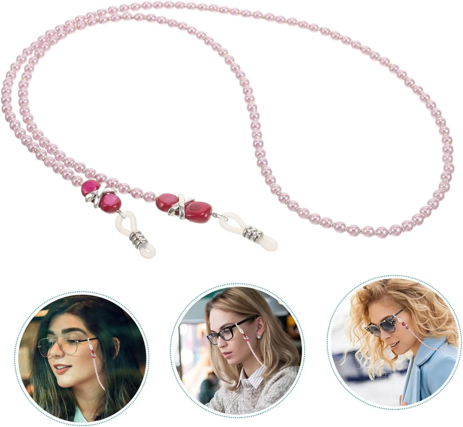 SOIMISS String Imitation Pearl Glasses Chain Necklaces Eyeglass Holder Glasses Necklace Holder for Women