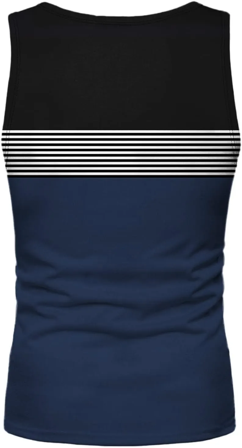 Striped Tank Tops for Men Beach Wear Graphic Sleeveless Graphic Shirts Big Tall Sports Gym Workout Casual Summer Tops