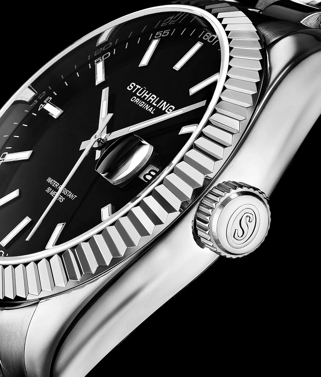 Stuhrling Original Men's Symphony Regent Coronet Stainless Steel Bracelet Watch