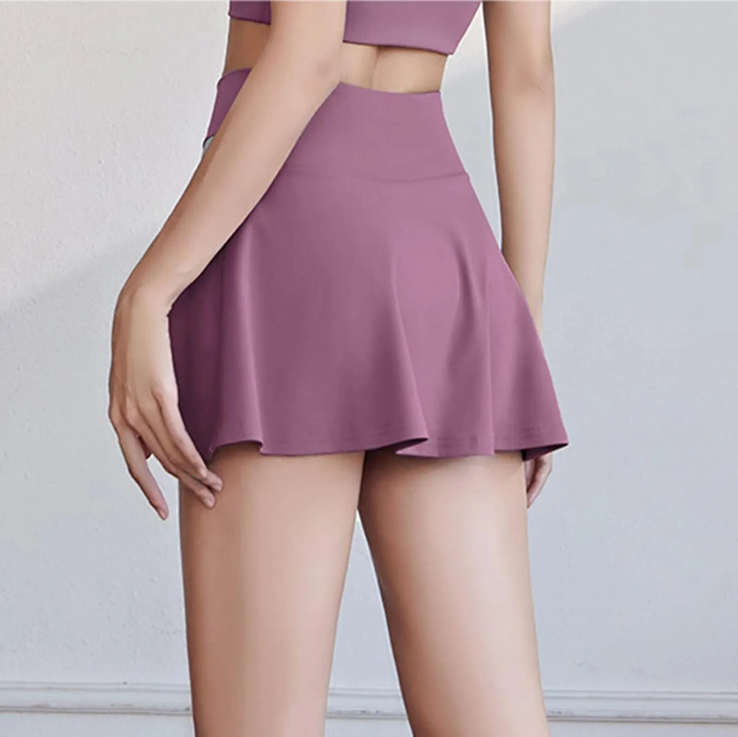 Summer Skirts for Women Athletic Criss Cross High Waist Tennis Skorts Silk Yoga Flowy Skater Skirt Fitness Clothes