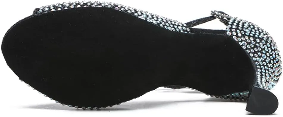 SWDZM Women's Latin Dance Shoes Peep-Toe Ballroom Salsa Chacha Performance Practice Dancing Shoes,Model-YCL522