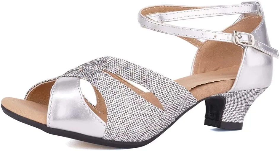 SWDZM Women's Standard Latin Dance Shoes Tango Salsa Professional Ballroom Performance Practice Dance Shoes,Model-DY05