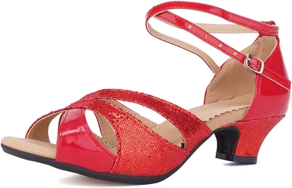 SWDZM Women's Standard Latin Dance Shoes Tango Salsa Professional Ballroom Performance Practice Dance Shoes,Model-DY05