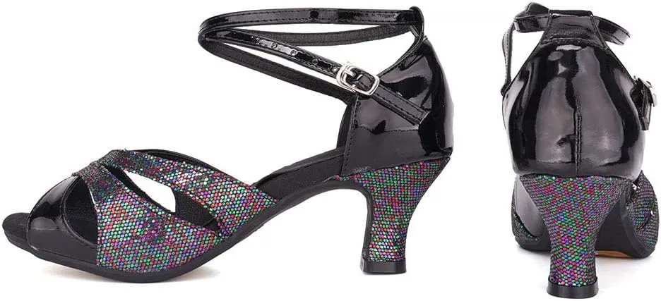 SWDZM Women's Standard Latin Dance Shoes Tango Salsa Professional Ballroom Performance Practice Dance Shoes,Model-DY05