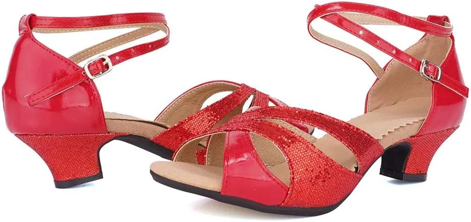 SWDZM Women's Standard Latin Dance Shoes Tango Salsa Professional Ballroom Performance Practice Dance Shoes,Model-DY05