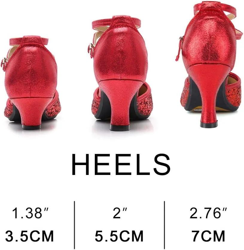 SWDZM Women's Standard Latin Dance Shoes Tango Salsa Professional Ballroom Performance Practice Dance Shoes,Model-DY05