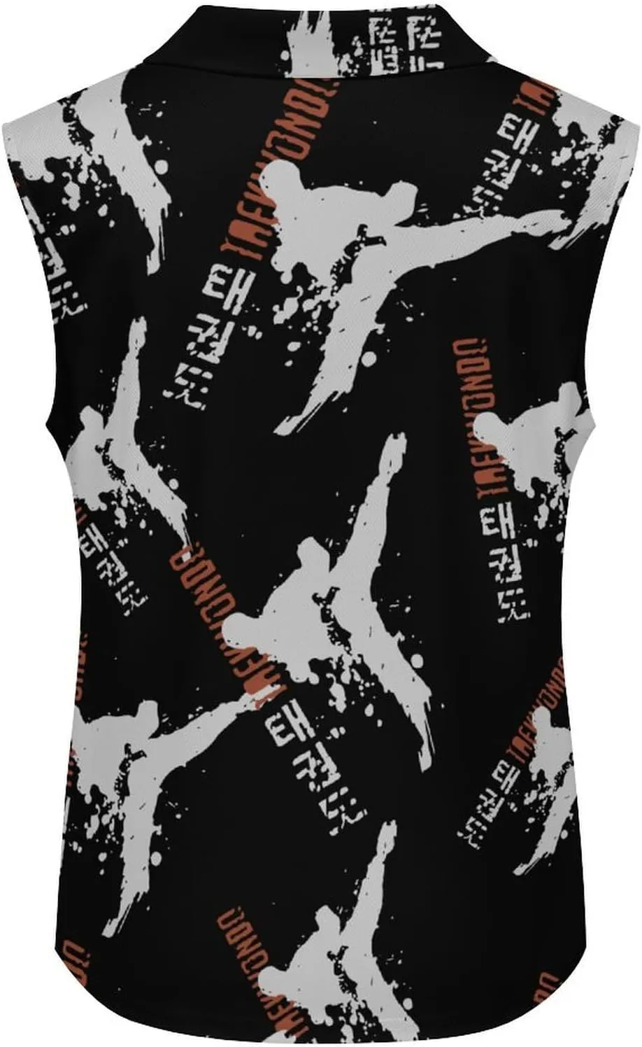 Taekwondo Women's Sleeveless Golf Polo Shirts Athletic Tank Tops
