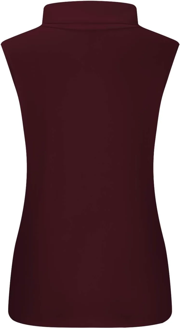 TANGNADE Sleeveless Turtlenecks for Women Tunic Plus Size Mock Neck Soft Tank Tops Basic Stretch Slim Fit Undershirts