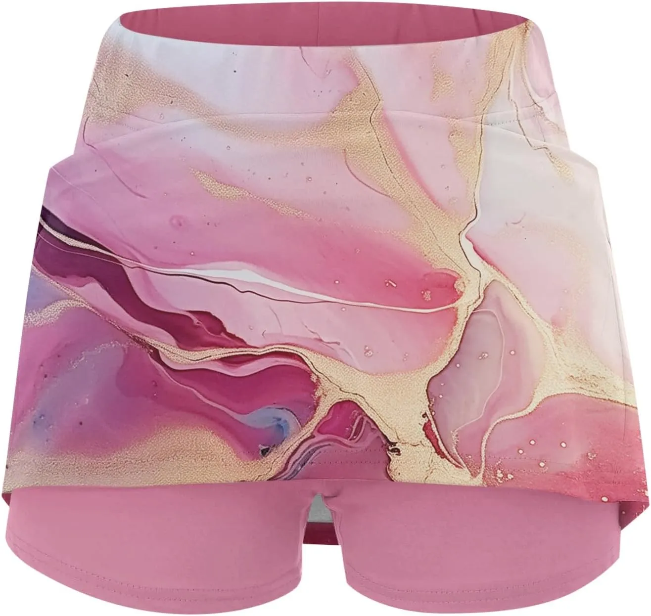 Tennis Skirts for Women Tie Dye Print Yoga Skort Summer High Waist Athletic Running Golf Skirt Built in Shorts