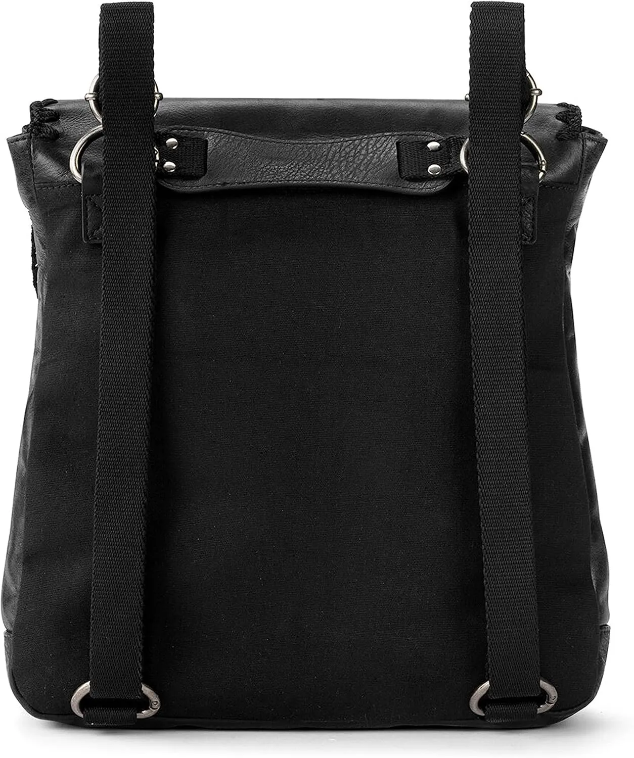 The Sak Ventura Backpack in Leather, Adjustable Convertible Strap, Black Crochet