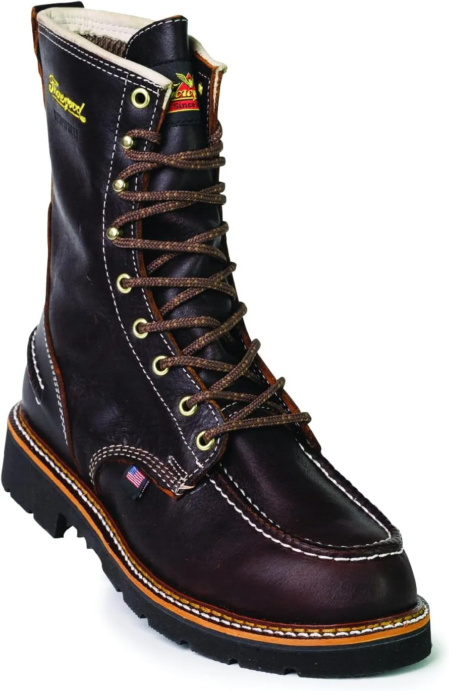Thorogood 1957 Flyway 8 Waterproof Moc Toe Hunting Boots for Men - Full-Grain Leather with Slip-Resistant Heel Outsole and Shock-Absorbing Footbed