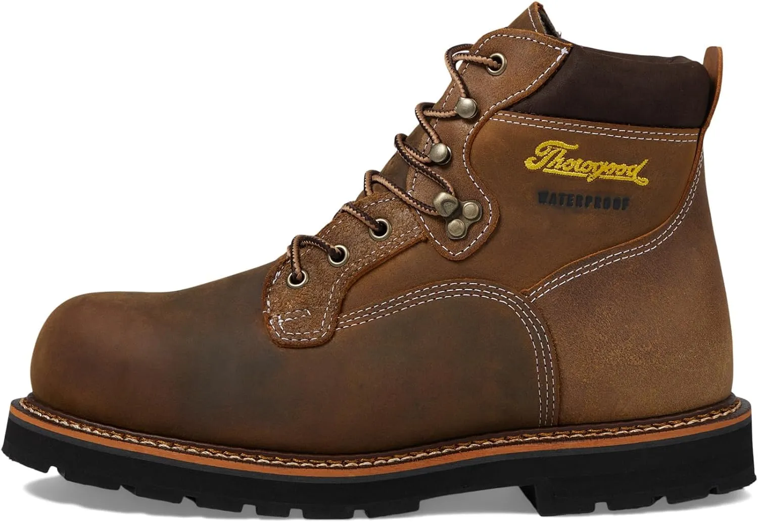Thorogood Men's Iron River 6 Leather Waterproof Work Shoes with Composite Safety Toe Oil and Slip-Resistant Outsole