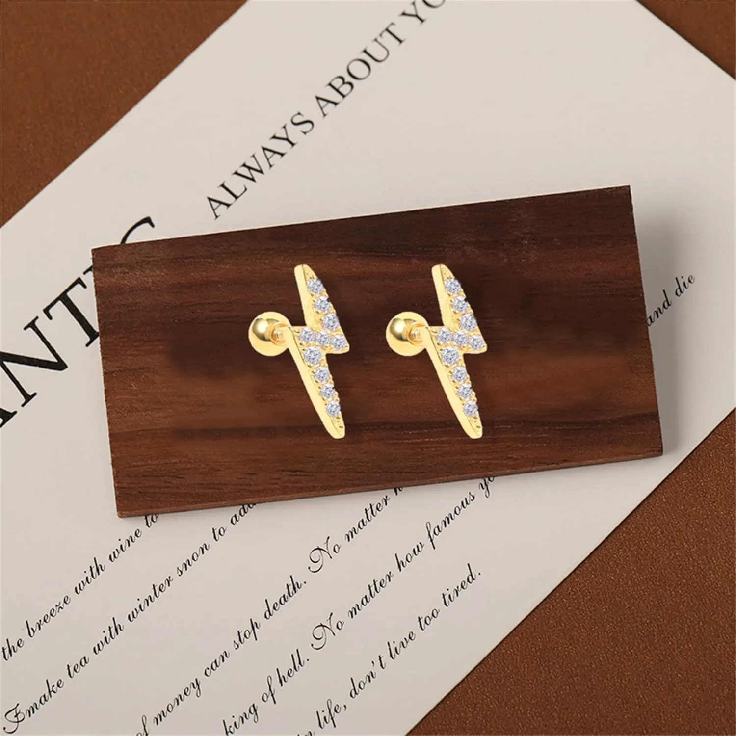 Tiny Lightning Bolt Earrings for Women Minimalist Flash Thunder Button Stud Earring Cahrming Lightning Post Earrings Halloween Jewelry 80's Party