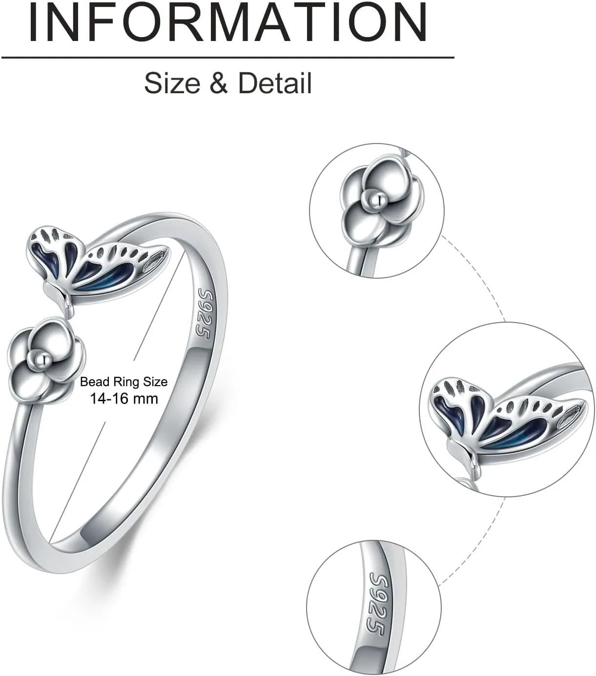 Toe Ring for Women 925 Sterling Silver Toe Rings Butterfly/Dragonfly/Pet Paw Prints Toe Rings Adjustable Beach Open Toe Rings