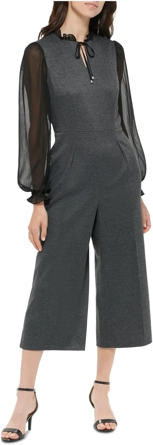 Tommy Hilfiger Womens Herringbone Twofer Jumpsuit