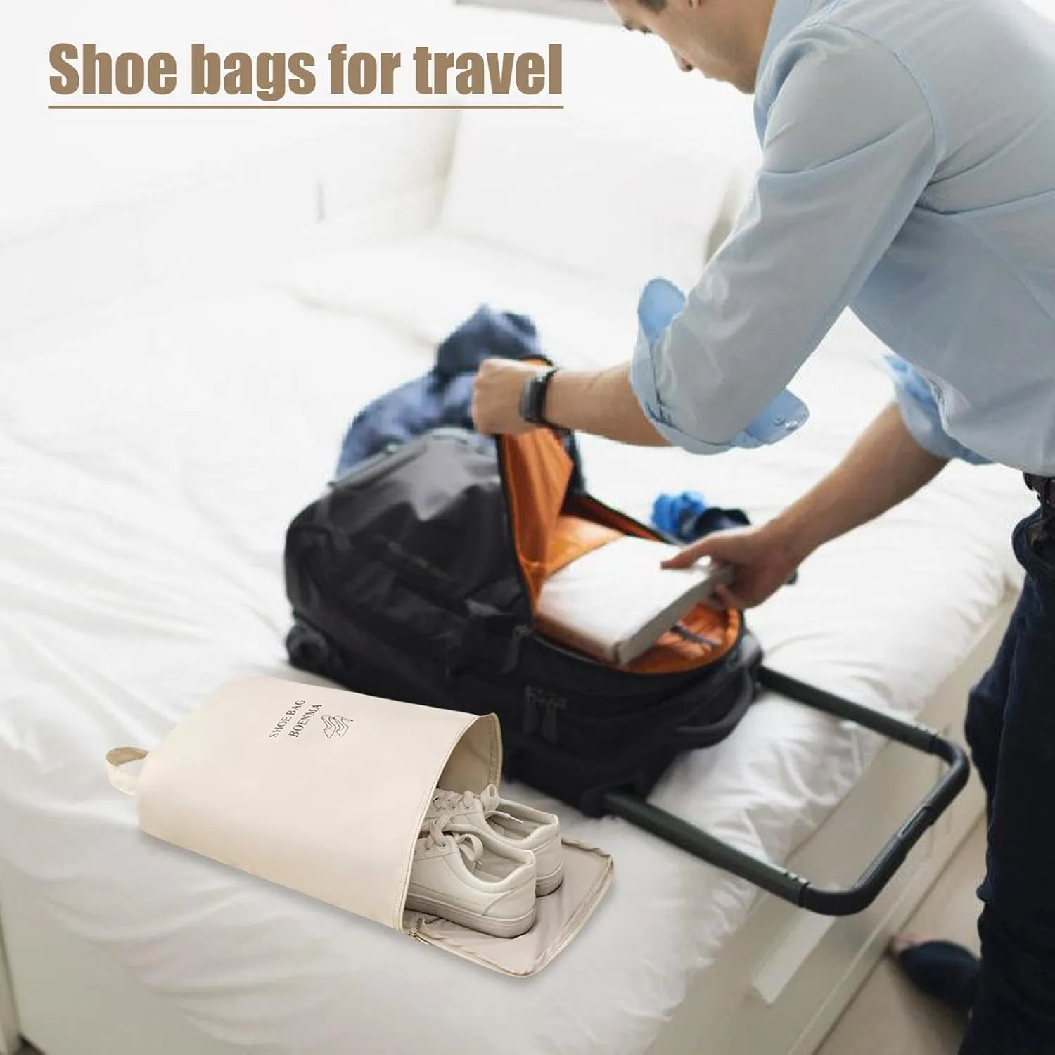 Travel Shoe Bags - Shoe Bags Storage Bags, Shoe Storage Bags, Walking Boot Bag | Travel Shoe Storage Organizer Bag, Portable Shoe Puches Organizer for Walking Boot, Hiking Boots, Work Boots