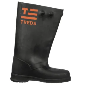 Treds Super Tough 17" Pull-On Stretch Rubber Overboots for Rain, Slush, Snow and Construction, Size Large, Black