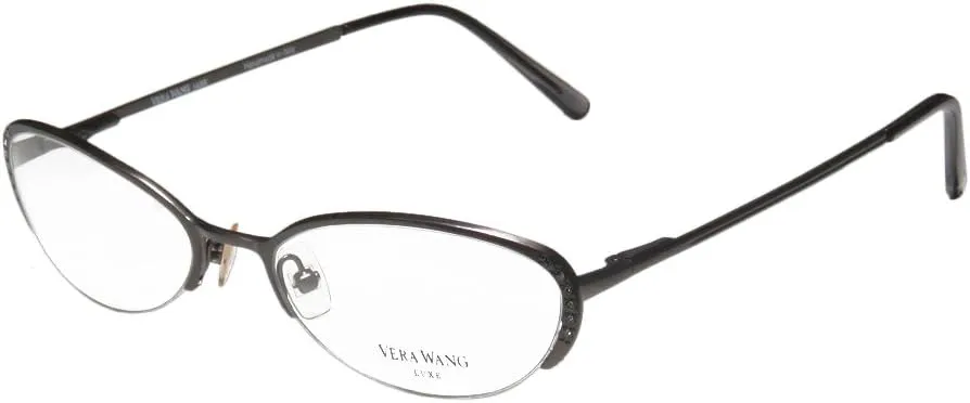 Vera Wang Epiphany Ii For Ladies/Young Women/Girls Designer Half-rim Titanium Crystals Spring Hinges Eyeglasses/Eye Glasses (52-17-140, Gunmetal)