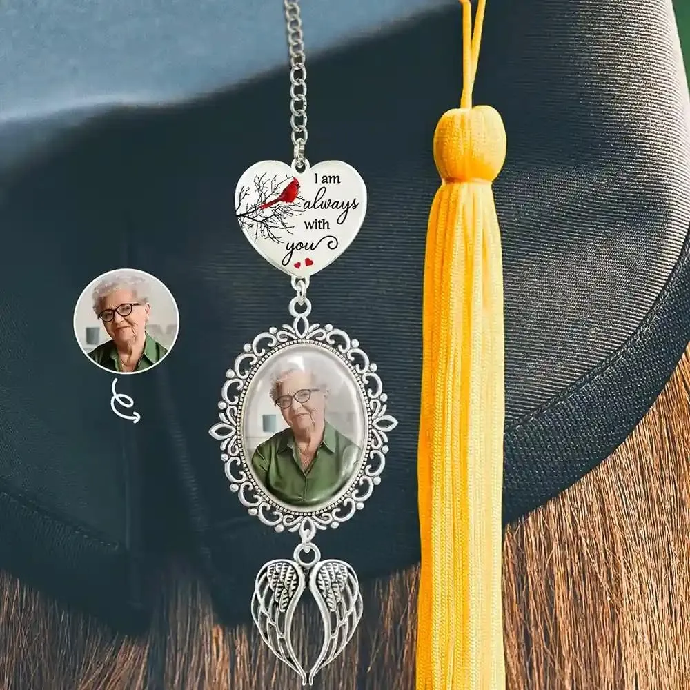 WANDER PRINTS Custom Photo, Personalized Graduation Tassel Charm - Gradution Gift for Besties, Family - I'm Always with You