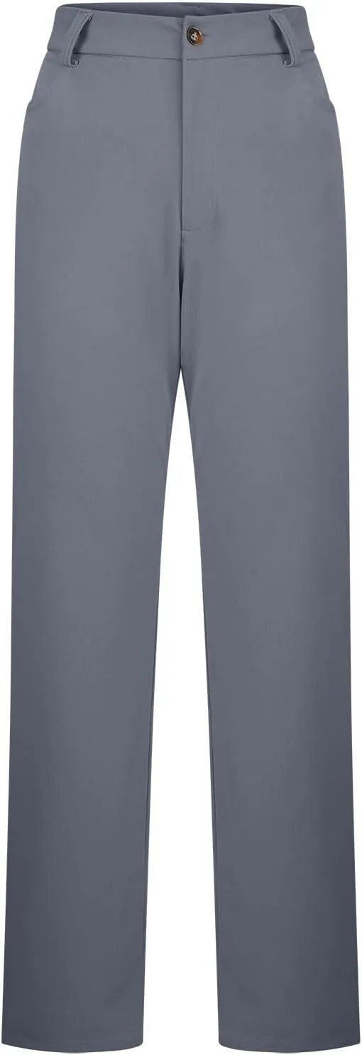 Women High Waist Wide Straight Leg Trousers Casual Slacks Dress Pants Comfortable Business Office Pant with Pockets