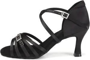 Women Latin Dance Shoes Open Toe Salsa Wedding Party Performence Ballroom Dancing Shoes,Model EM518-5