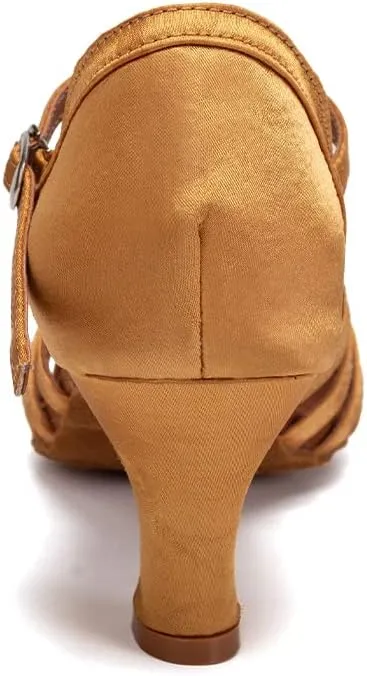 Women Latin Salsa Dance Shoes Open Toe Ballroom Performance Professional Dancing Shoes,Model EM083X