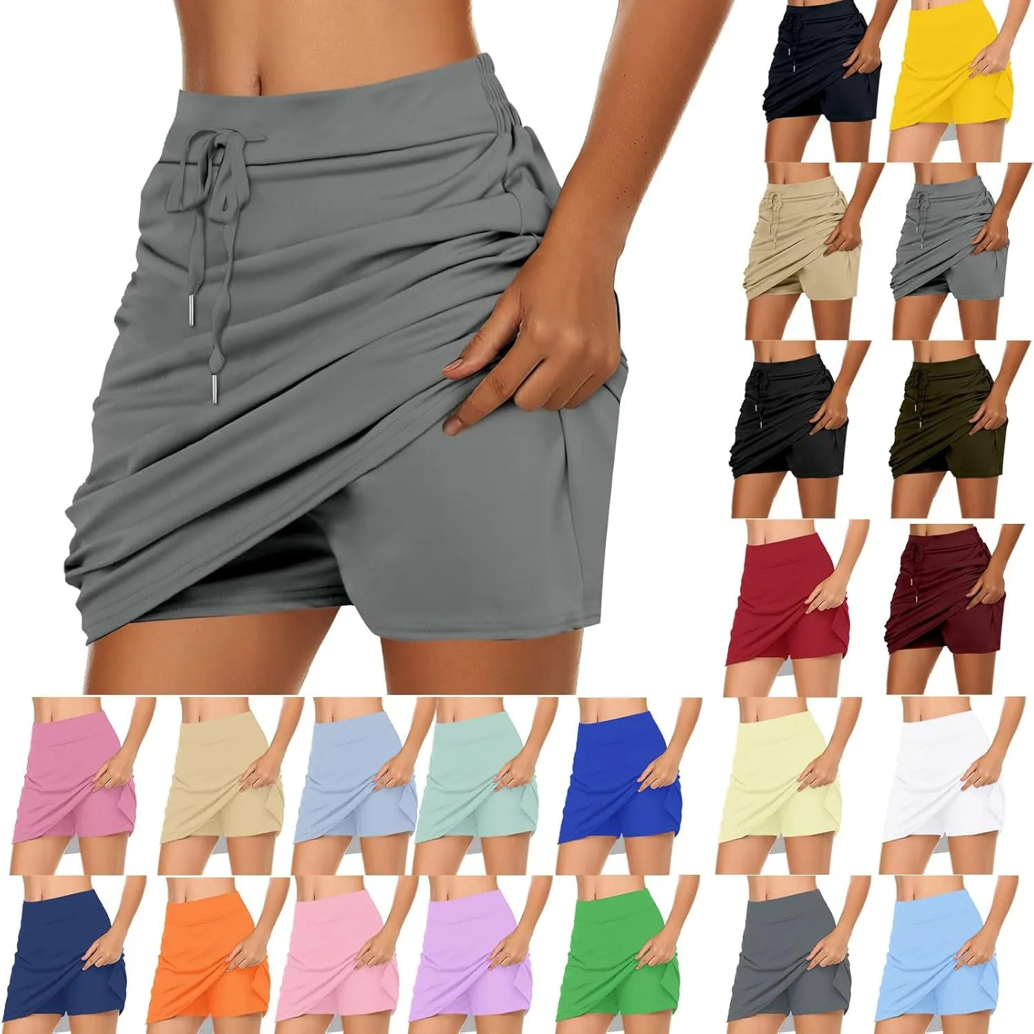 Women Tennis Skirts with Pockets High Waisted Golf Skorts Side Slit Athletic Skirt for Workout Sports A-Line Mini Skirt