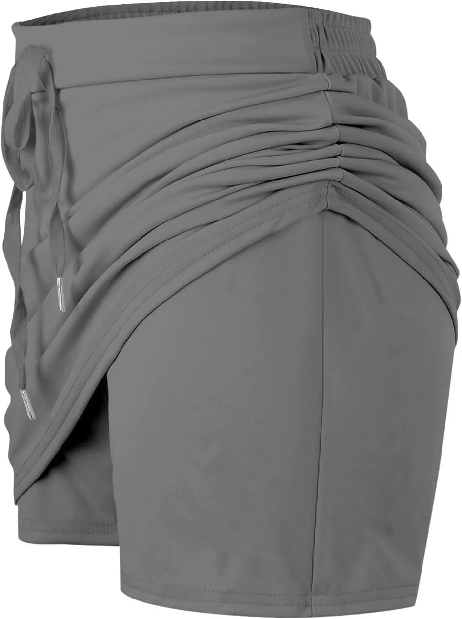 Women Tennis Skirts with Pockets High Waisted Golf Skorts Side Slit Athletic Skirt for Workout Sports A-Line Mini Skirt