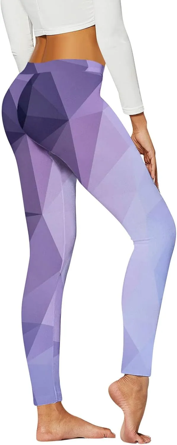 Women Yoga Pants Sports Yoga Colorful Geometric Print Leggings Slim Yoga Long Pants Women Butter Soft Thermal Warm