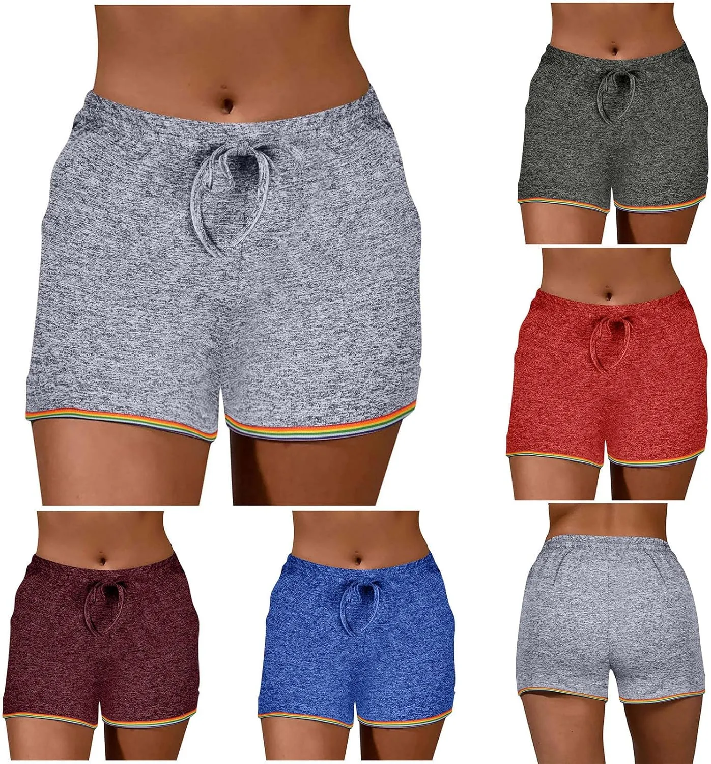 Women's Athletic Shorts High-Waisted Stretchable Workout Shorts for 2025 Summer Beach Vacation Gym Running Breathable
