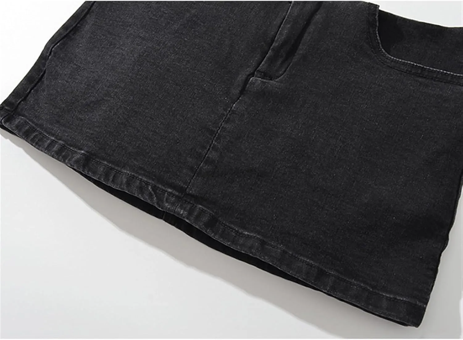 Women's Denim Mini Skort High Waisted Stretch Casual Jean Skirt Pockets