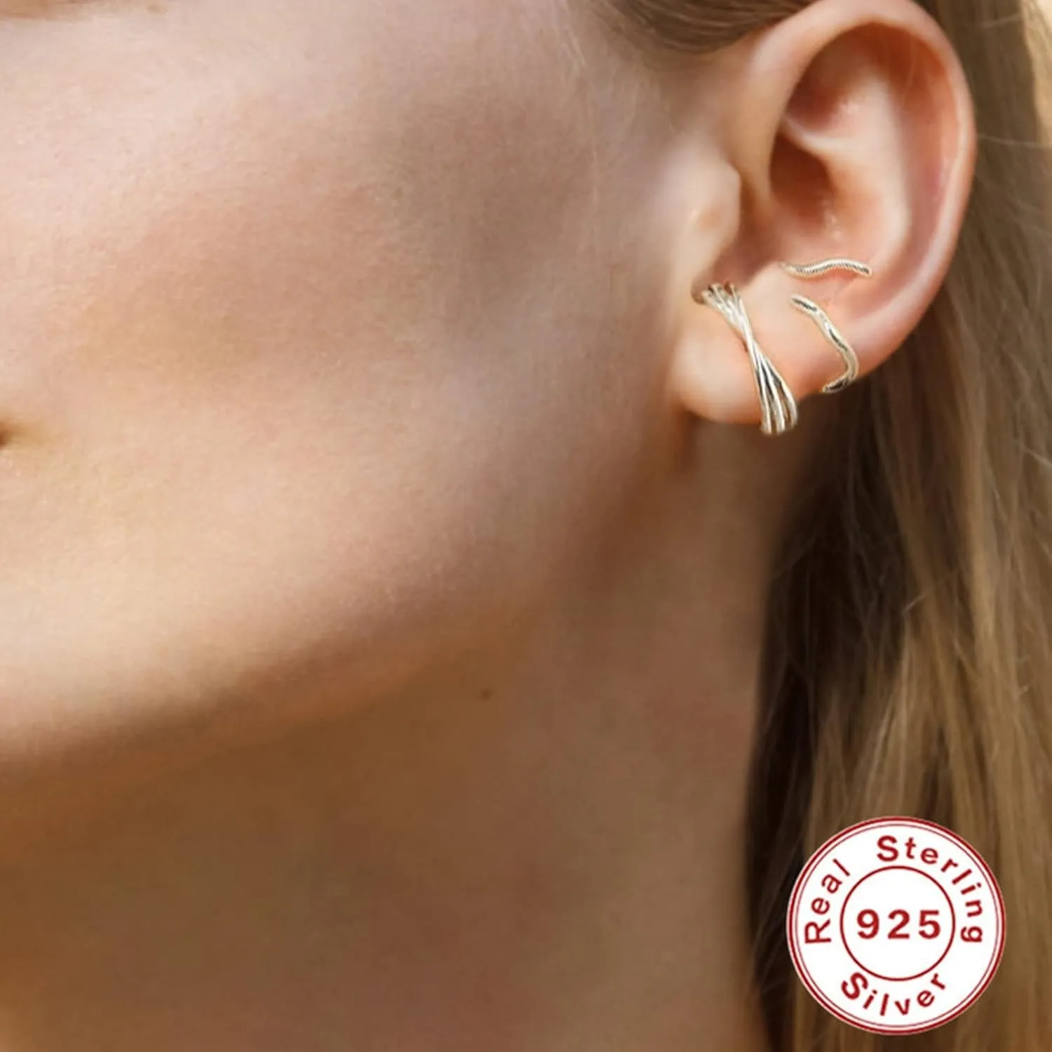 Womens Earrings Studs, S925 Silver Minimalist Lines Stud Earrings