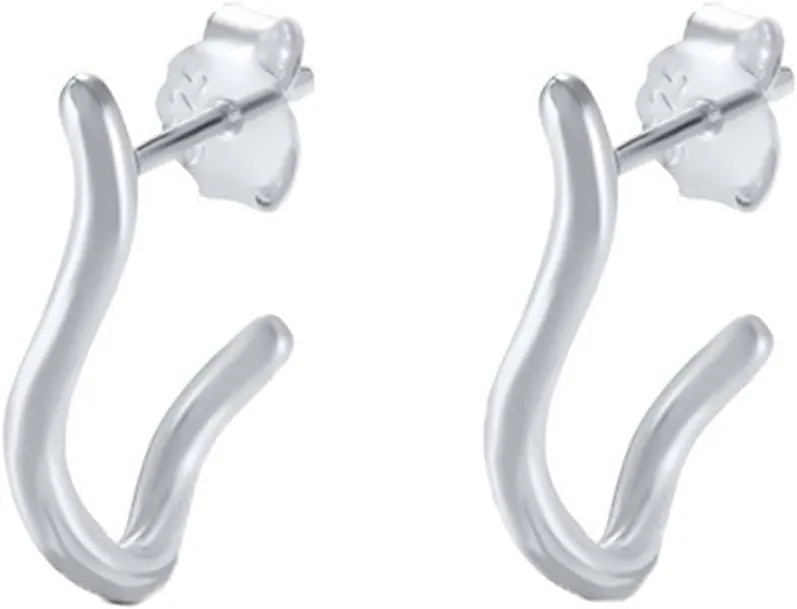 Womens Earrings Studs, S925 Silver Minimalist Lines Stud Earrings