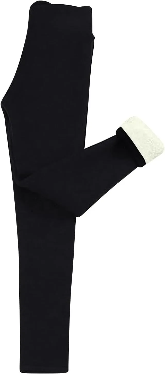 Womens Fleece Lined Leggings Bottom Outdoor Boho Thermal Warm Winter Tights Ski Hiking Pants